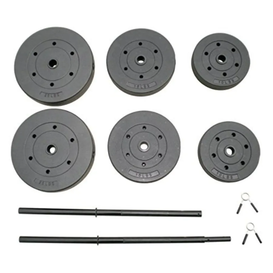 مجموعة وزن فينيل 100 رطل لتدريب القوة في صالة الألعاب الرياضية المنزلية وتمارين المقاومة، تصميم متين وغير قابل للانزلاق للعمل الفعال