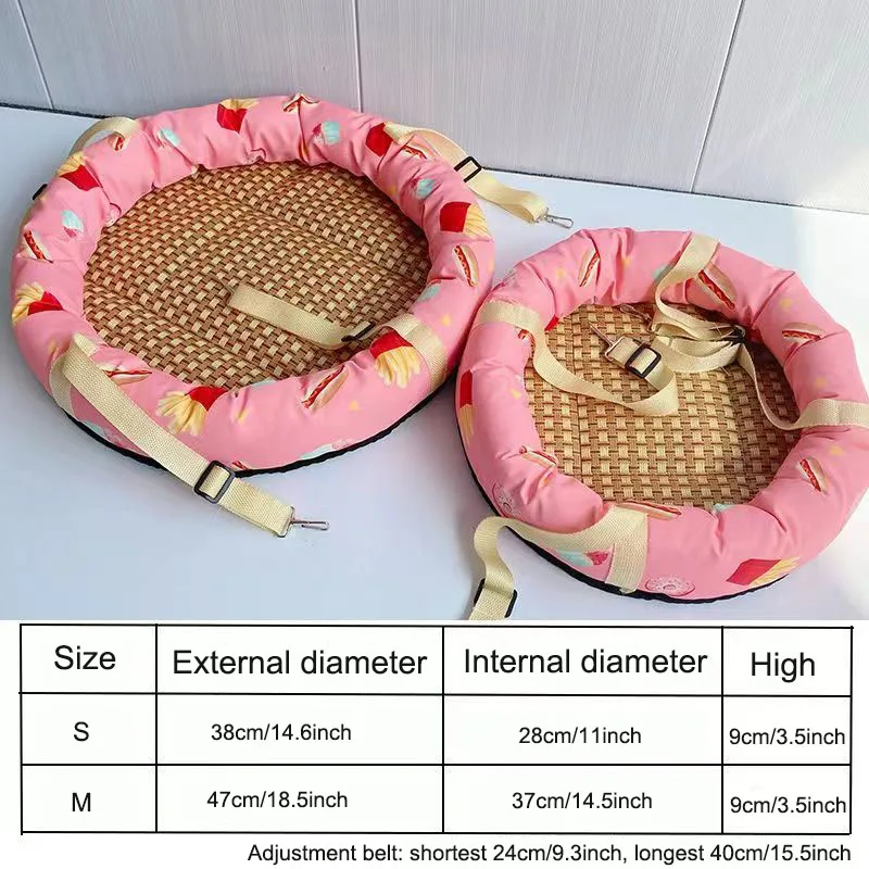 Summer Cat Bed Round Lightweight Breathable Cooling Cat Mat Hammock Pet Rattan Kitten Small Dogs Sleeping Nest