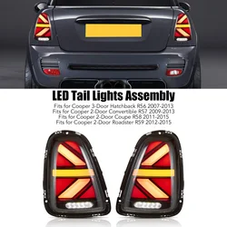 Per Mini Cooper R56 R57 R58 R59 JCW 2007/2015 1 paio di luci posteriori posteriori con lampadine a LED Union Jack Dynamic Clear Lens