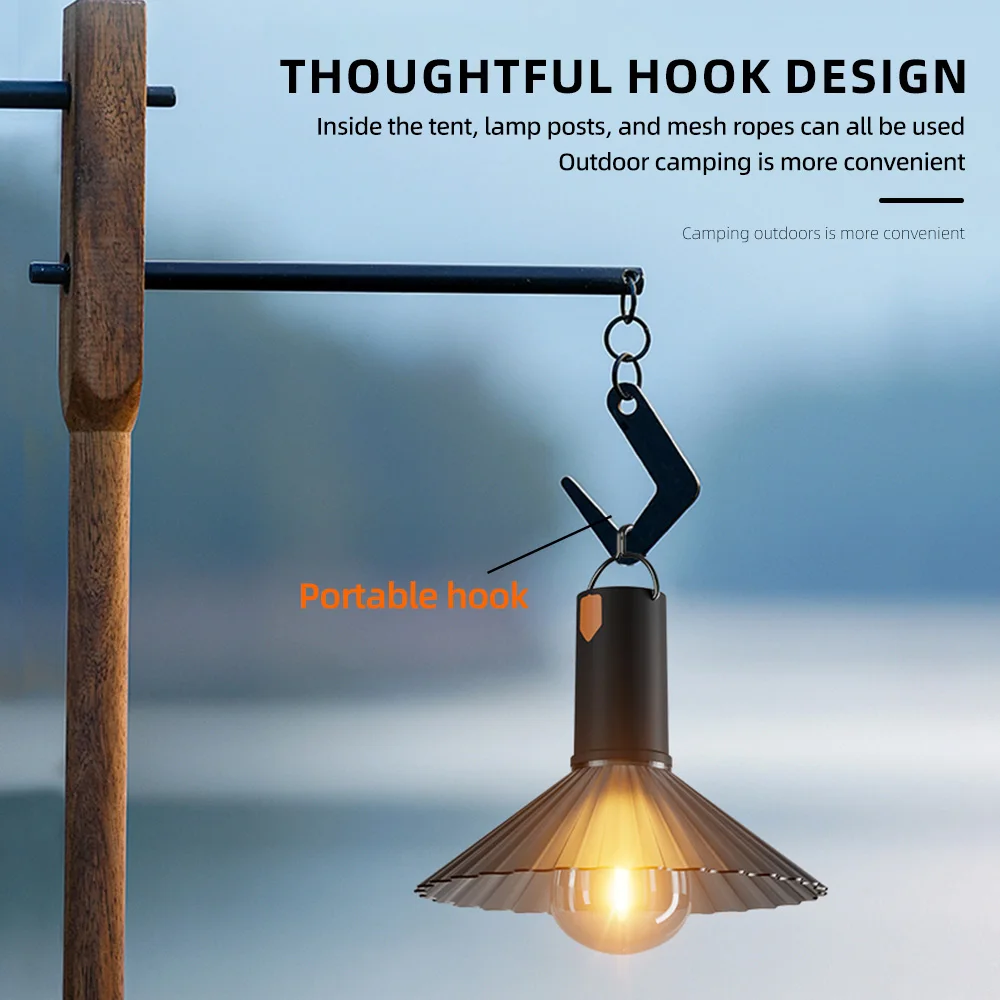 NEW USB Rechargeable Mini LED Camping Lamp 1.5W 3 Brightness IPX4 Waterproof Hanging Light for Camping Stall Garden Decor