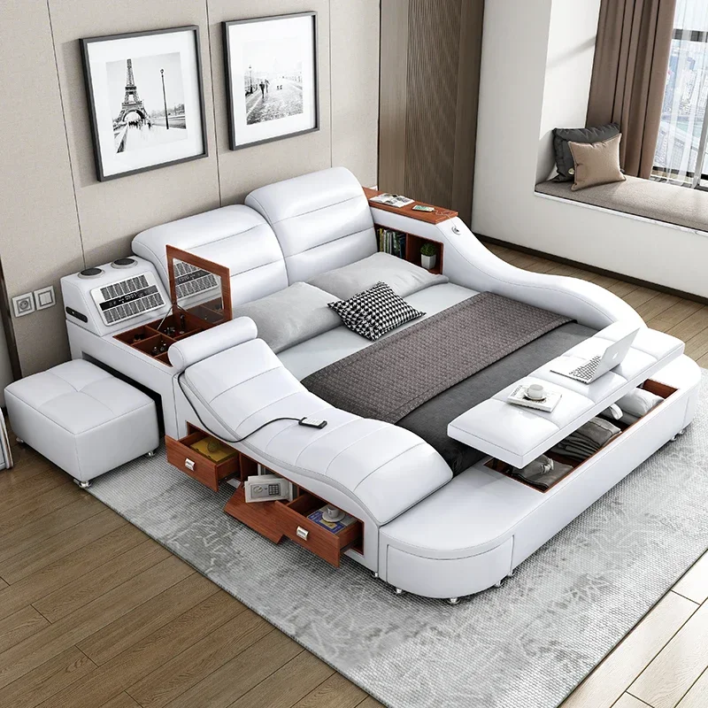 Szuflady Glamorous Podwójne Łóżko King Size Storage Sleeping Wielofunkcyjna Rama Łóżka Podwójnego Luksusowa Platforma Cama De Casal Furniture