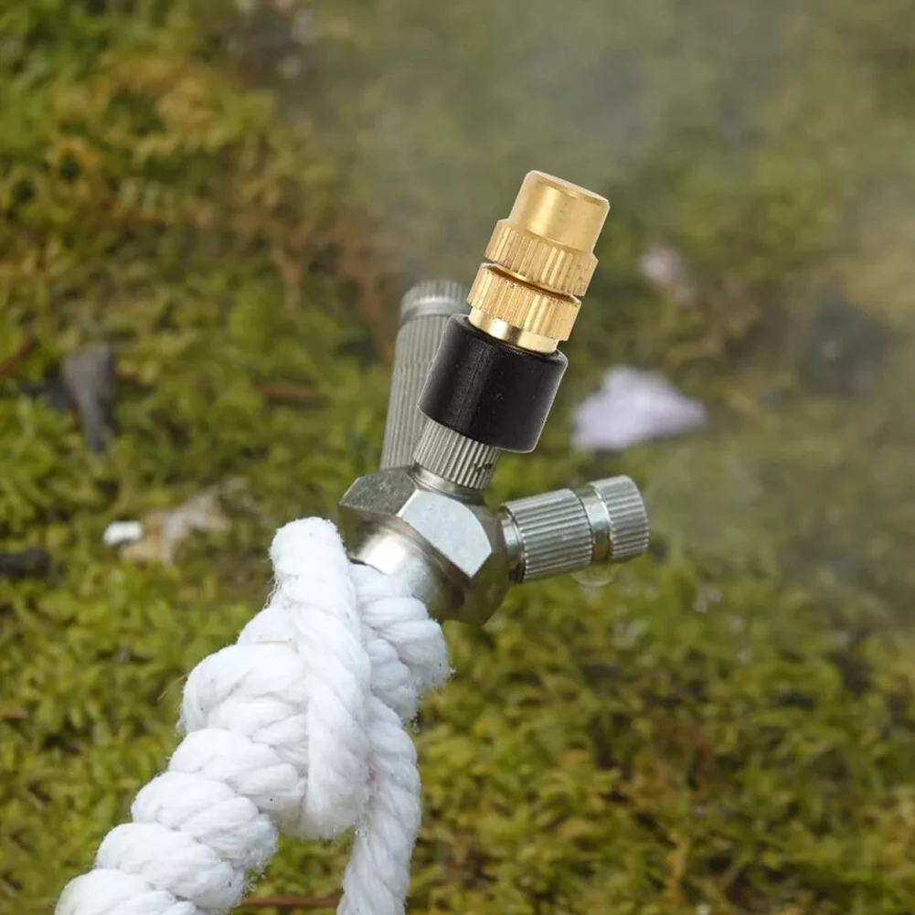 

50Pcs Adjustable Brass Misting Nozzles for Garden Hose Sprinkler System Perfect for Plant Irrigation and Cooling Needs