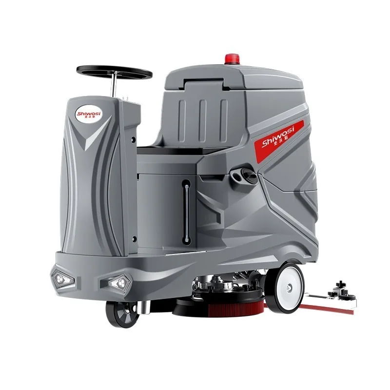 Airo New Shiwosi Battery-Powered Electric Auto-Cleaning Ride-on Floor Scrubber Washer Dryer Cordless Industrial Factory Workshop