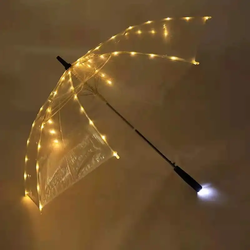 Fashion LED Transparent Umbrella  Creative Luminous Umbrella for Location Shooting Boys and Girls Party Props Unique and Stylish