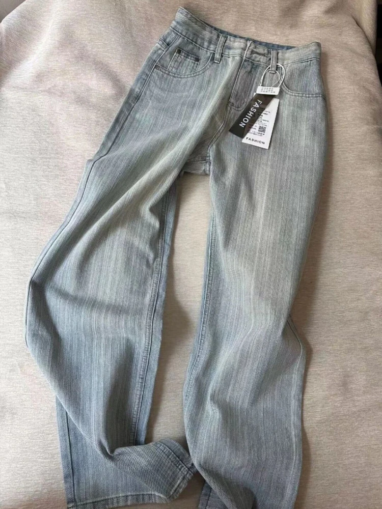 

Light Texture Men's Jeans Casual Loose Straight Leg Pants American High Street Sle Spring Autumn New Design Loose Fit Jeans