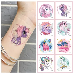 24pcs/Set Dreamy Unicorns Temporary Tattoo Sticker For Kids No Repeated Waterproof Disposable Cute Cartoon tatouage temporaire