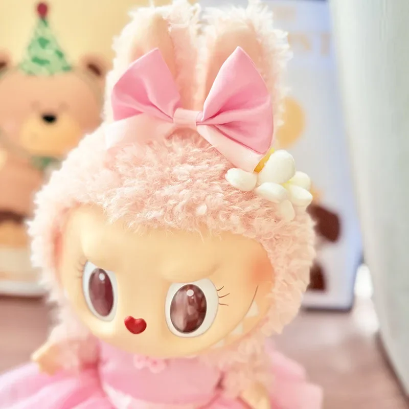 ชุดเสื้อผ้าตุ๊กตาขนาดเล็ก 38 ซม. สำหรับตุ๊กตา Ropa Labubu ชุดกระโปรงสีชมพู