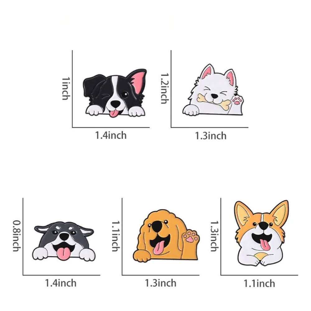 Cute Animal Series Style Brooch All-purpose Dog Corgi Golden Retriever Dog Metal Badge Schoolbag Hat Pin Decoration