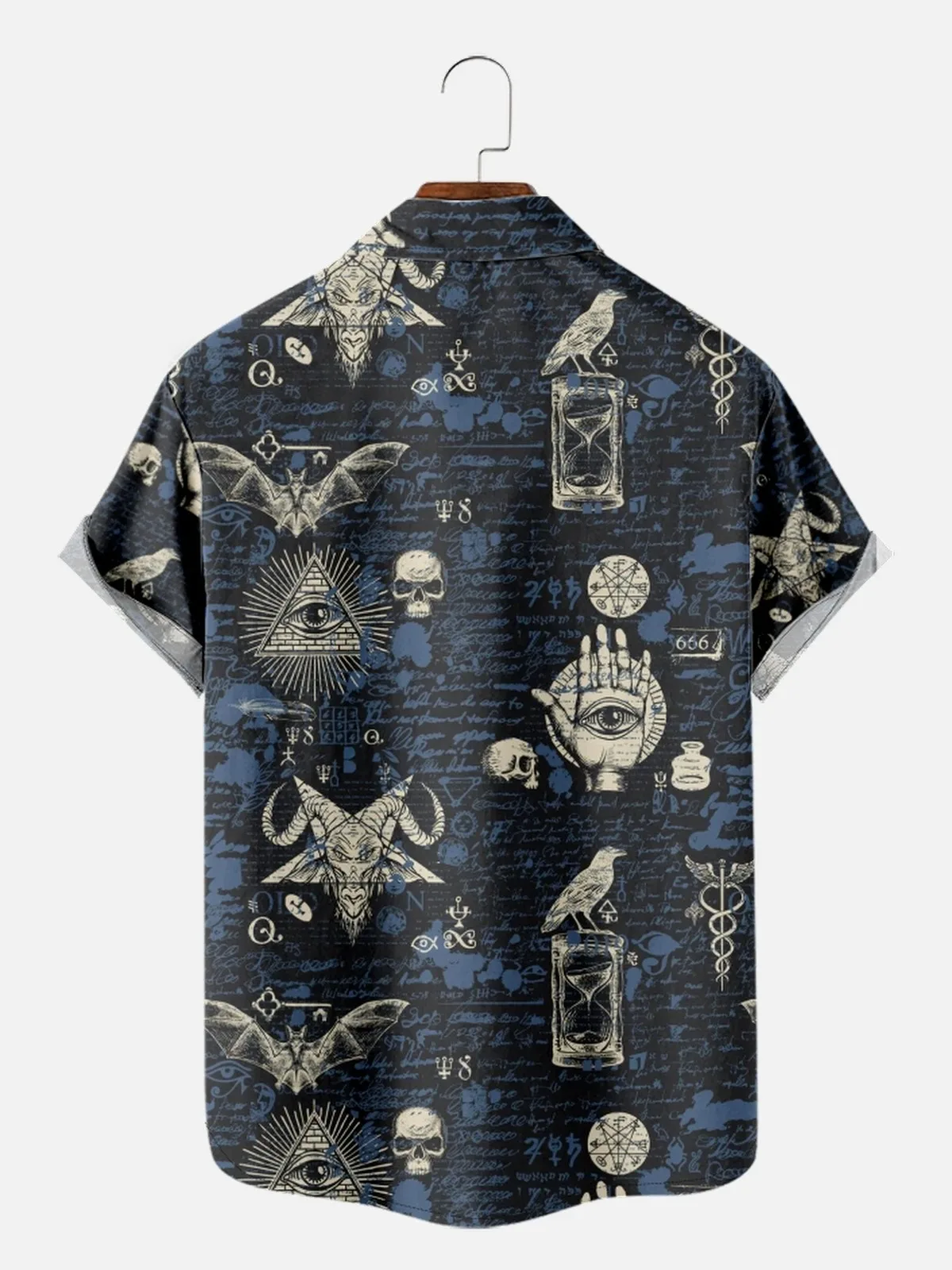 Men's Short Sleeve Y2k Shirts High Quality Oversized Skull Streetwear Vintage Hawaiian Shirt Blouses Summer Beach Tops Clothing
