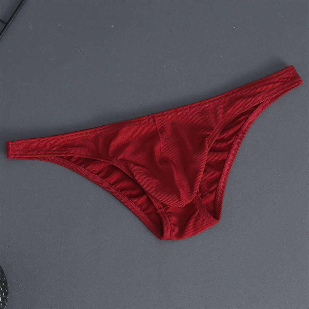 

Soft Men Briefs Sexy Low Rise Panties With Bulge Pouch Bags Male G-String Thongs Man's Bikini Underwear Quick Dry Underpants A5