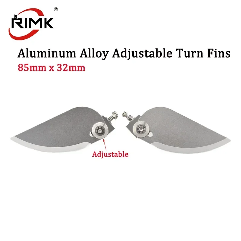 

1set CNC Aluminum Alloy Turn Fins High Precision Adjustable Turn Fins 85mm x 37mm Length for RC Boat O Tipe Ships