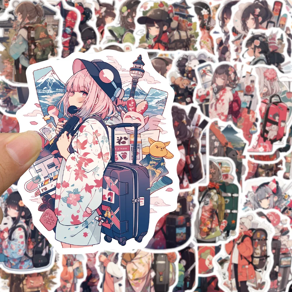 10/30/50PCS Japan Anime Girl Travel Stickers Decal Decoration Suitcase Scrapbooking Phone Laptop Stationery Cute Kid Toy Sticker