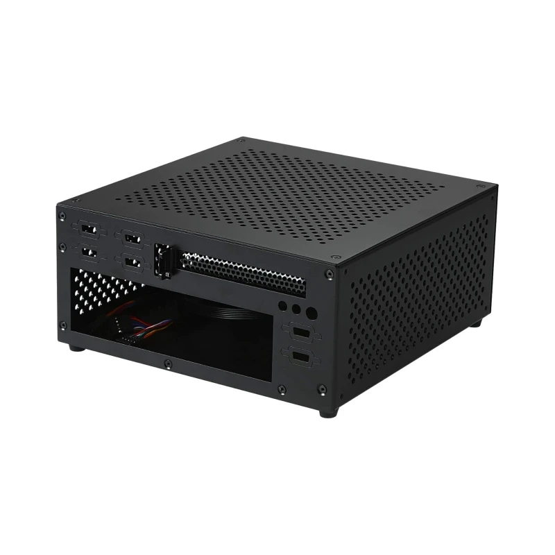 Sasis ITX Mini Router lembut HTPC Office Slot tunggal PCIE Aluminium mini-itx HTPC casing komputer Router lunak mendukung Port 6 COM