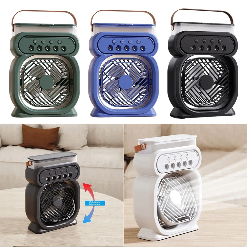 Desk-Sized USB Cooler With 7-Color LED Light 3 Fan Speeds 3 Spray Modes 450ml Reservoir 1/2/3 Hour Programmable Timer