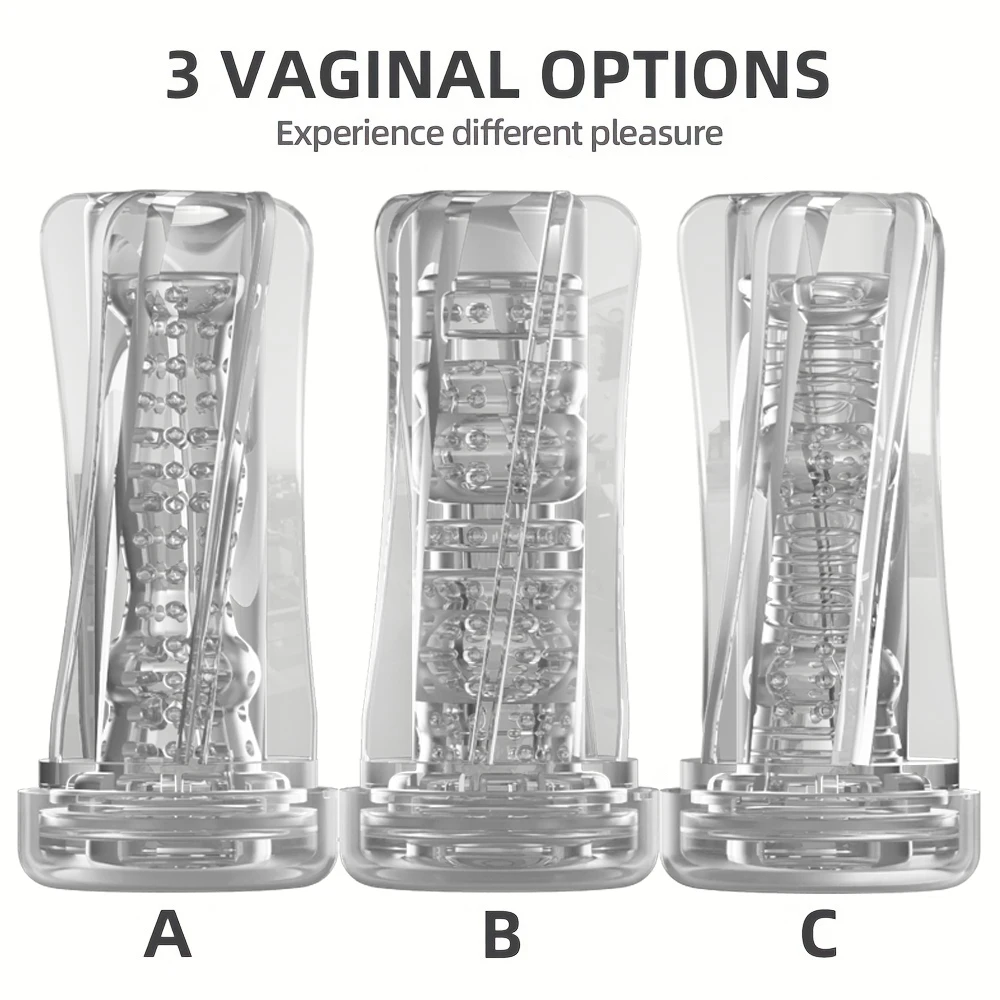 Male Masturbator Cup Soft Silicone Pussy Transparent Vagina Adult Goods Endurance Exercise Vacuum Pocket Cup for Adults Sex Toys