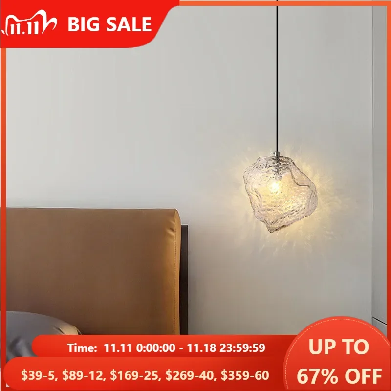 Bedside 1 Light Led G9 Pendant Lights Clear Irregular Shape Led Hanging Lamp Modern Suspend Lights Bar Hanging Lamp Fixtures