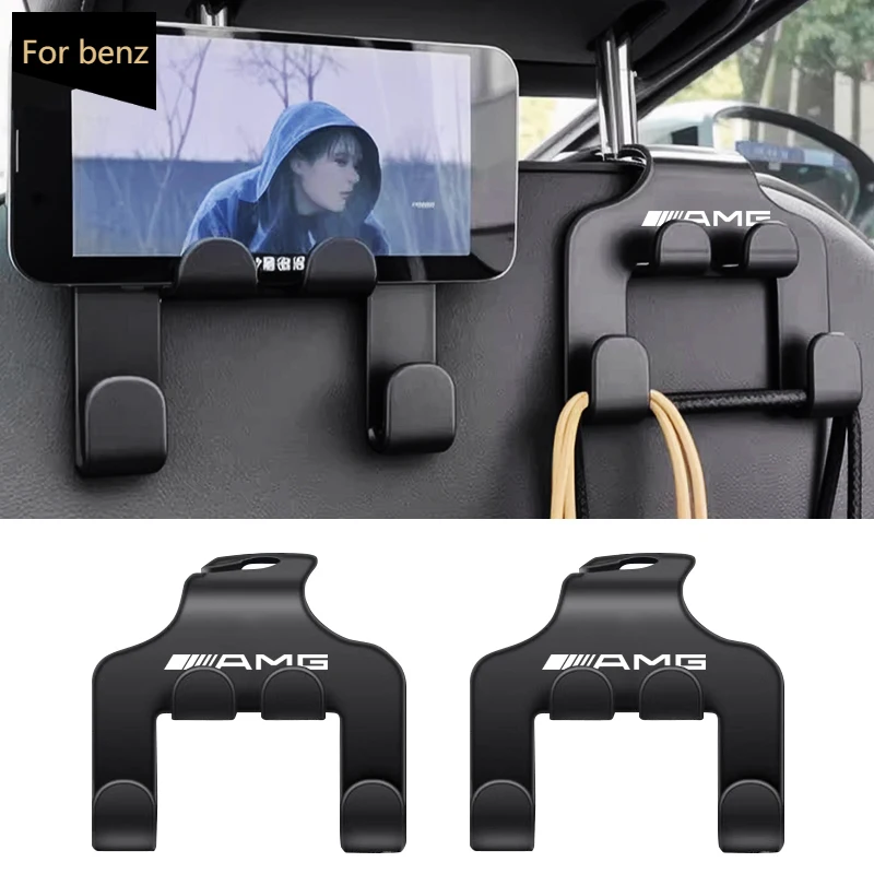 

. **1/2 шт., двойной крючок для спинки автомобильного сиденья, вешалка для подголовника, крючок для AMG GLA W176 CLK W209 W202 W220 W204 W203 W210 GLC