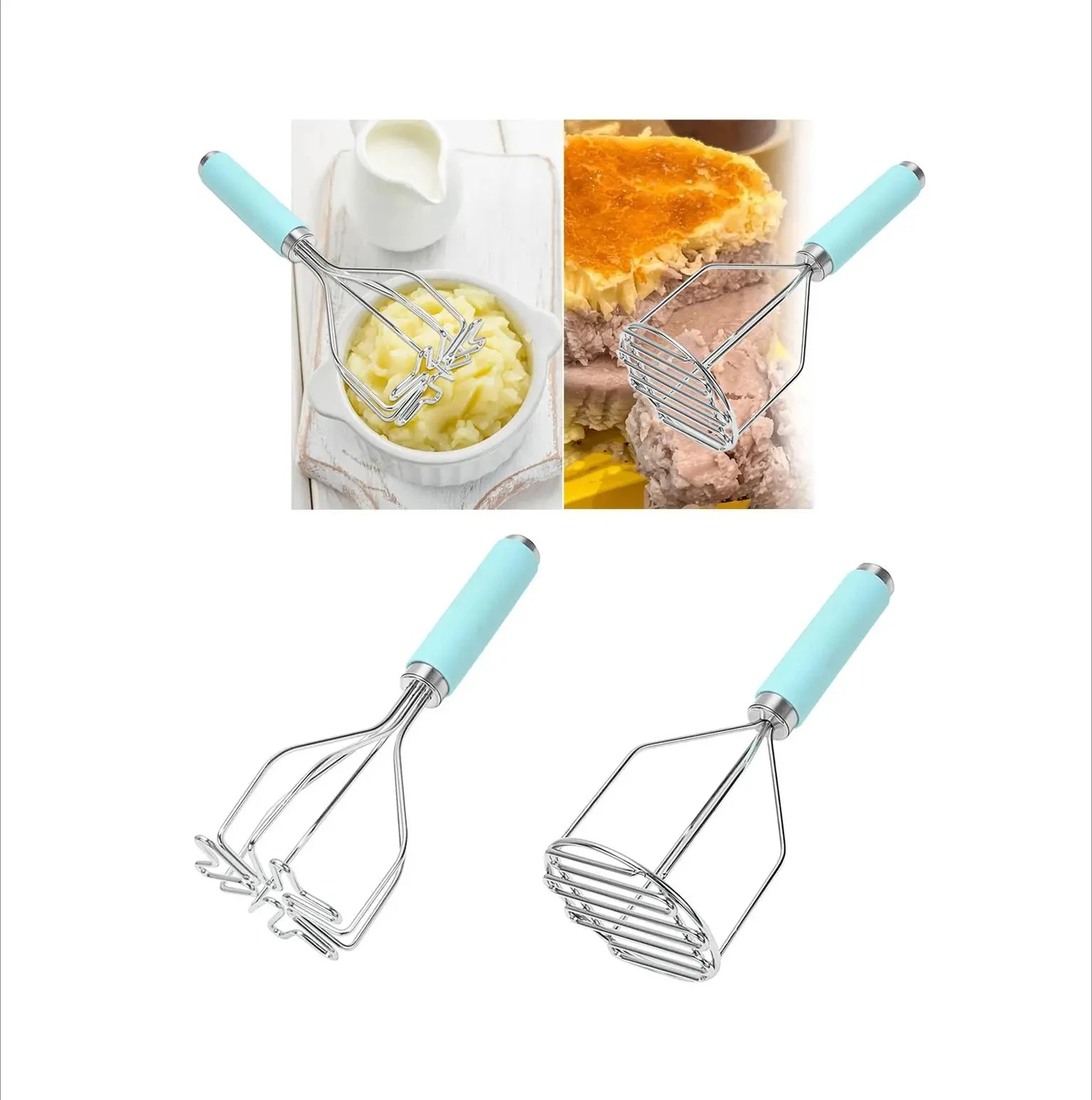 Kitchen Tool Manual Food Masher for Potatoes And Vegetables Heavy Duty