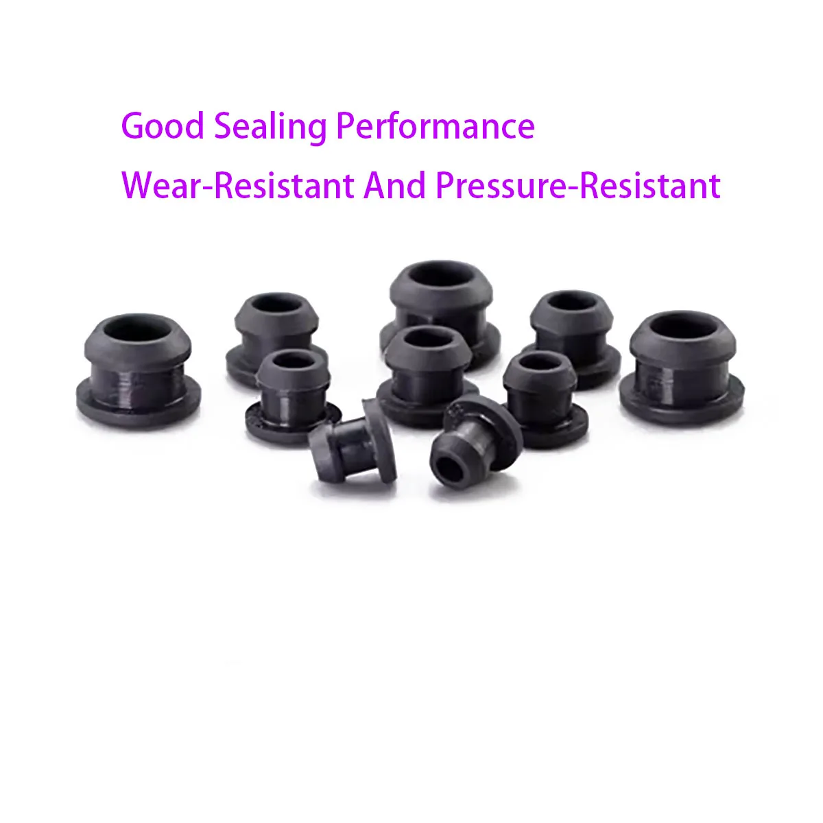Black Conical Inverted Silicone Rubber 2.5/3/3.5/4/4.5/5/5.5/6/6.5/7-80.6mm T-shaped Plug Punched End Cap Tube Insert