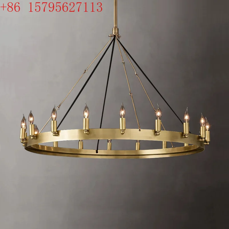 

Living room chandelier American retro industrial style loft villa dining room lamp
