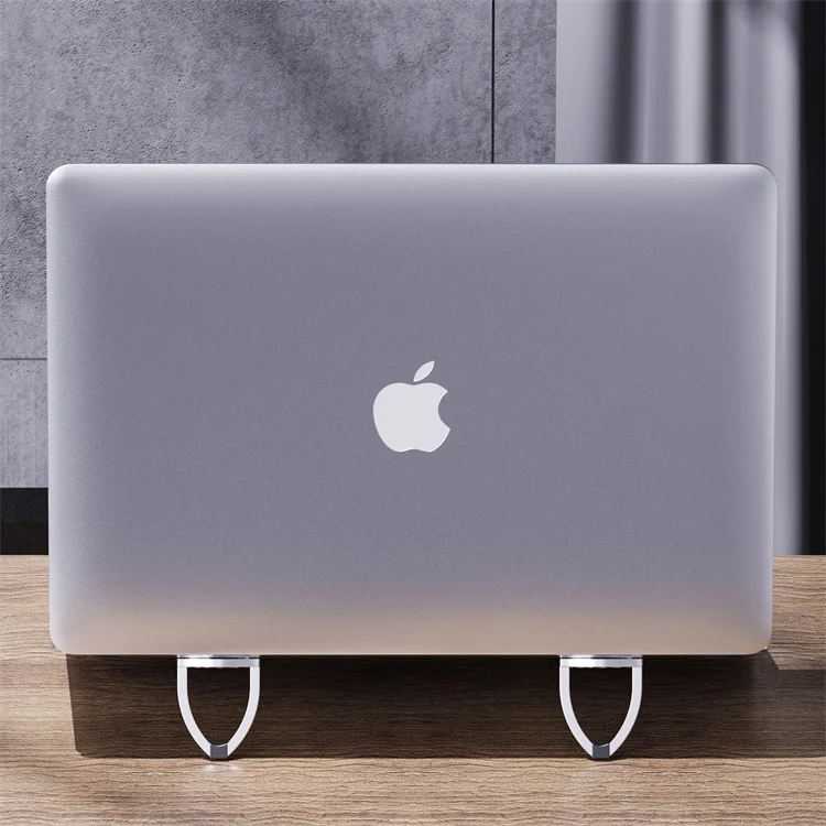 2026 New Premium Aluminum Mini Laptop Stand Portable Invisible Adhesive Notebook Riser Desktop Holder For Office