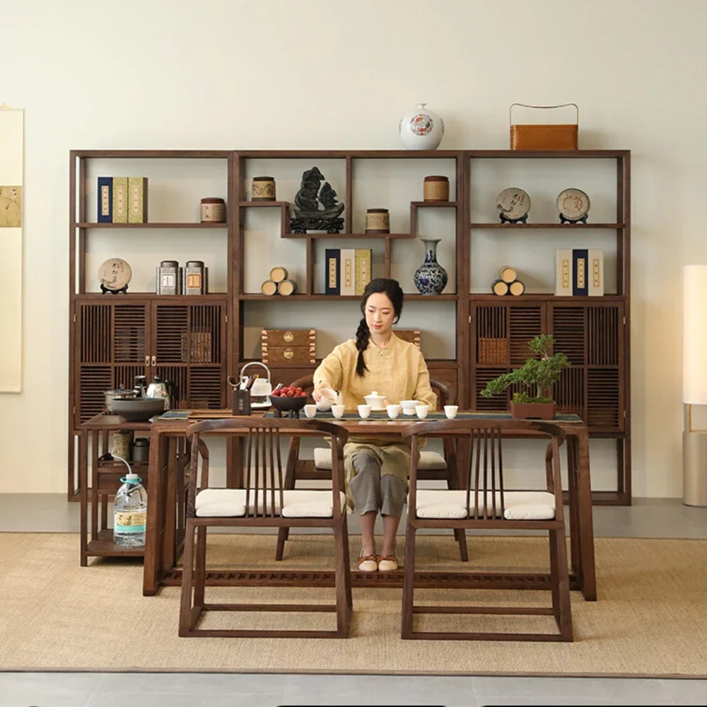 

New Chinese Style Solid Wood Tea Table Office Tables Furniture Tea Room Table and Chair