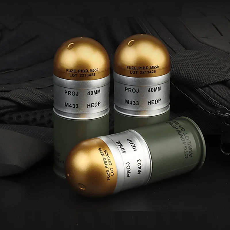 Tactical M433 HEDP 40mm Dummy Grenade Model Safety Case   Fan Toy Collection Gift Mini Storage Box