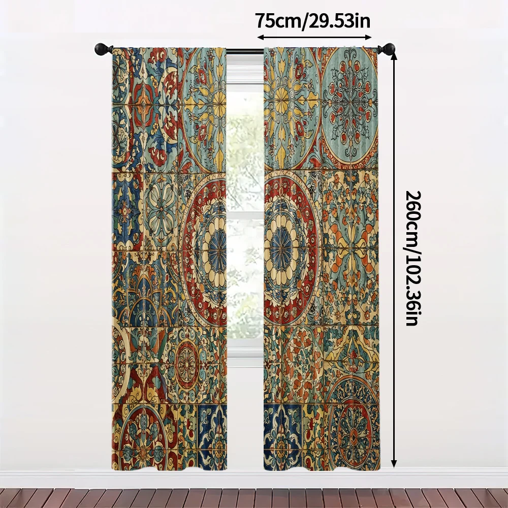 2 шт., оконные шторы, разноцветные цветы, защищающие конфиденциальность, праздничный декор стен, подходящий для сезонных украшений