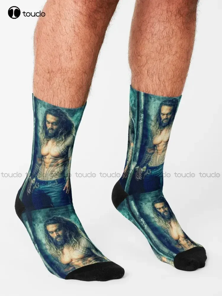 Jason Momoa Socks Hiking Socks Men High Quality Cute Elegant Lovely Kawaii Cartoon Sweet Cotton Sock Custom Gift Unisex Adult