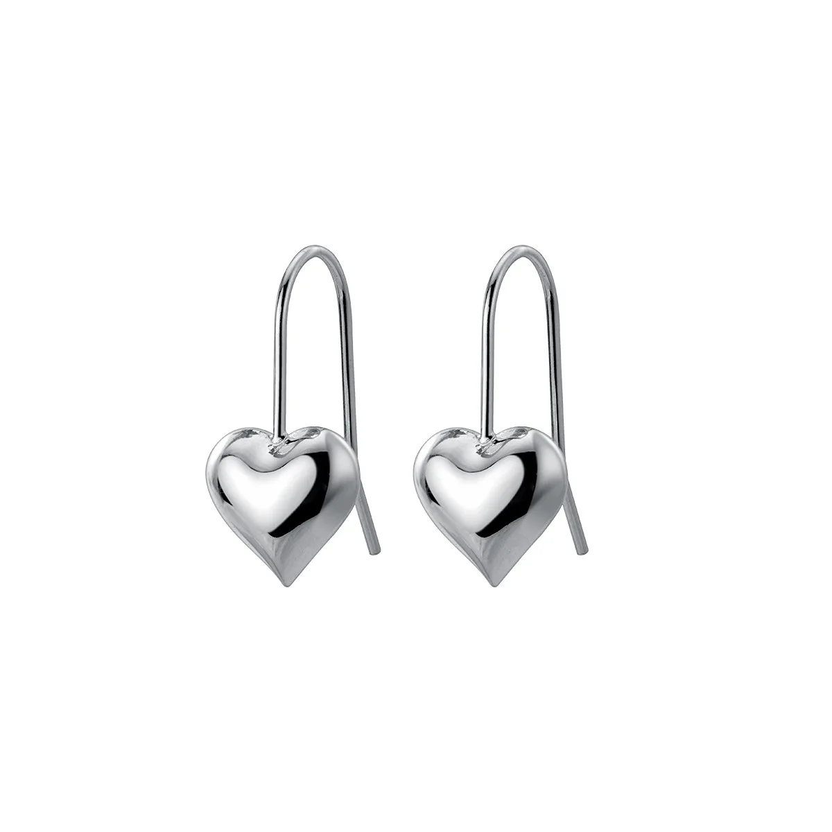 TOYOOSKY 100% S925 Sterling Silver Love Earrings With Smooth Face Simple Peach Heart Cute And Small Design Earhook Earrings Gift image 5