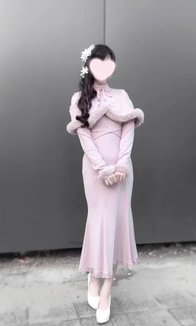 الألغام اليابانية الإنتاج الضخم الحلو لوليتا حورية البحر فساتين الربيع والخريف فتاة جديدة سليم صالح أفخم خارج الكتف فستان طويل #4