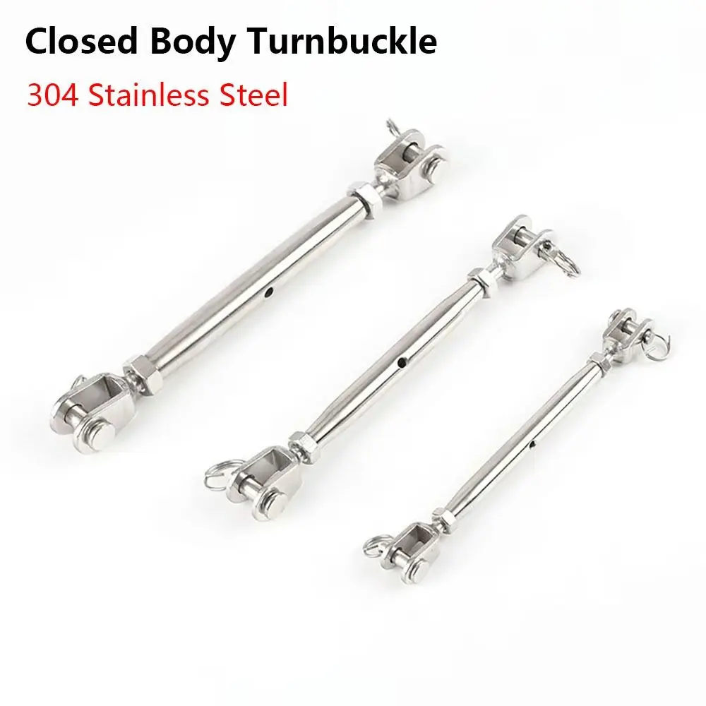 1Pcs M5-M24 Closed Body Turnbuckle Silver Closed Body Rigging Screw Jaw Jaw Rust Resistant Wire Rope Tensioner