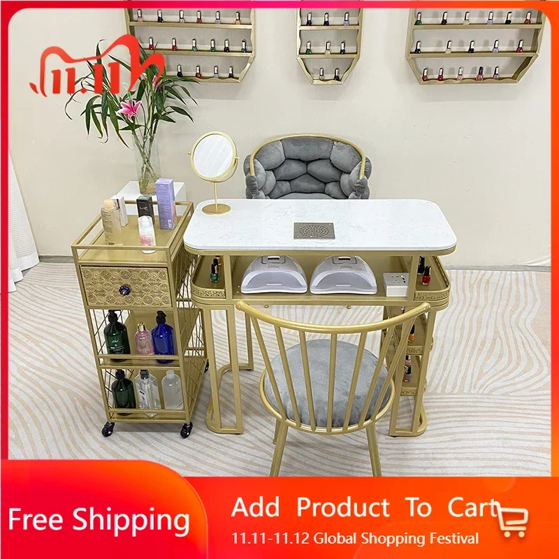 

Equipment Storage Nail Desk Professionals Drawer Nordic Designer Nail Desk Equipment Aesthetic Tavolo Manicure Unique Furniture