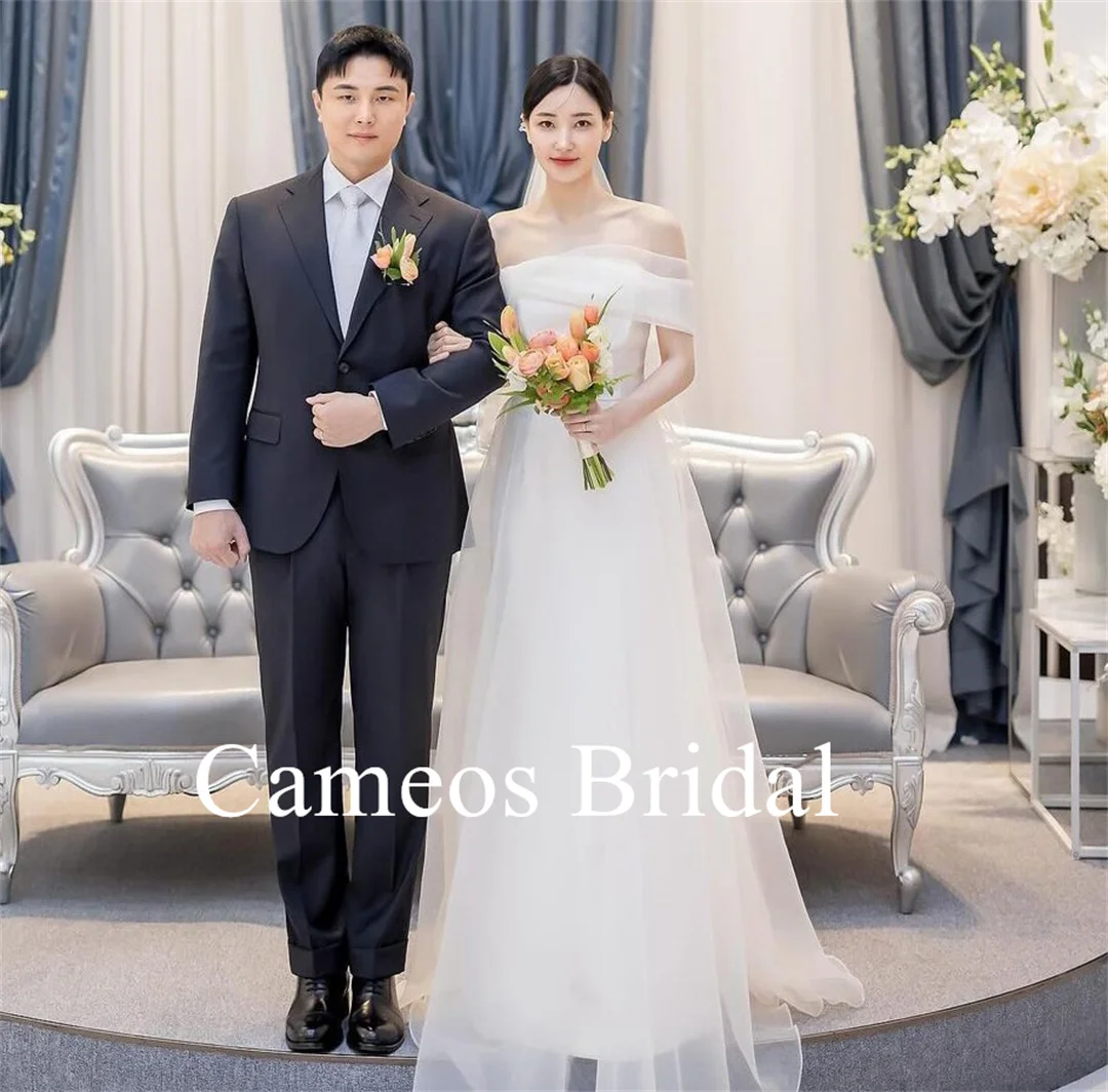 SONDR Strapless Korea A-Line Wedding Dress Custom Made Formal Organza Fitted Style Bride Dress Ivory 웨딩드레스  Wedding Gown Bridal