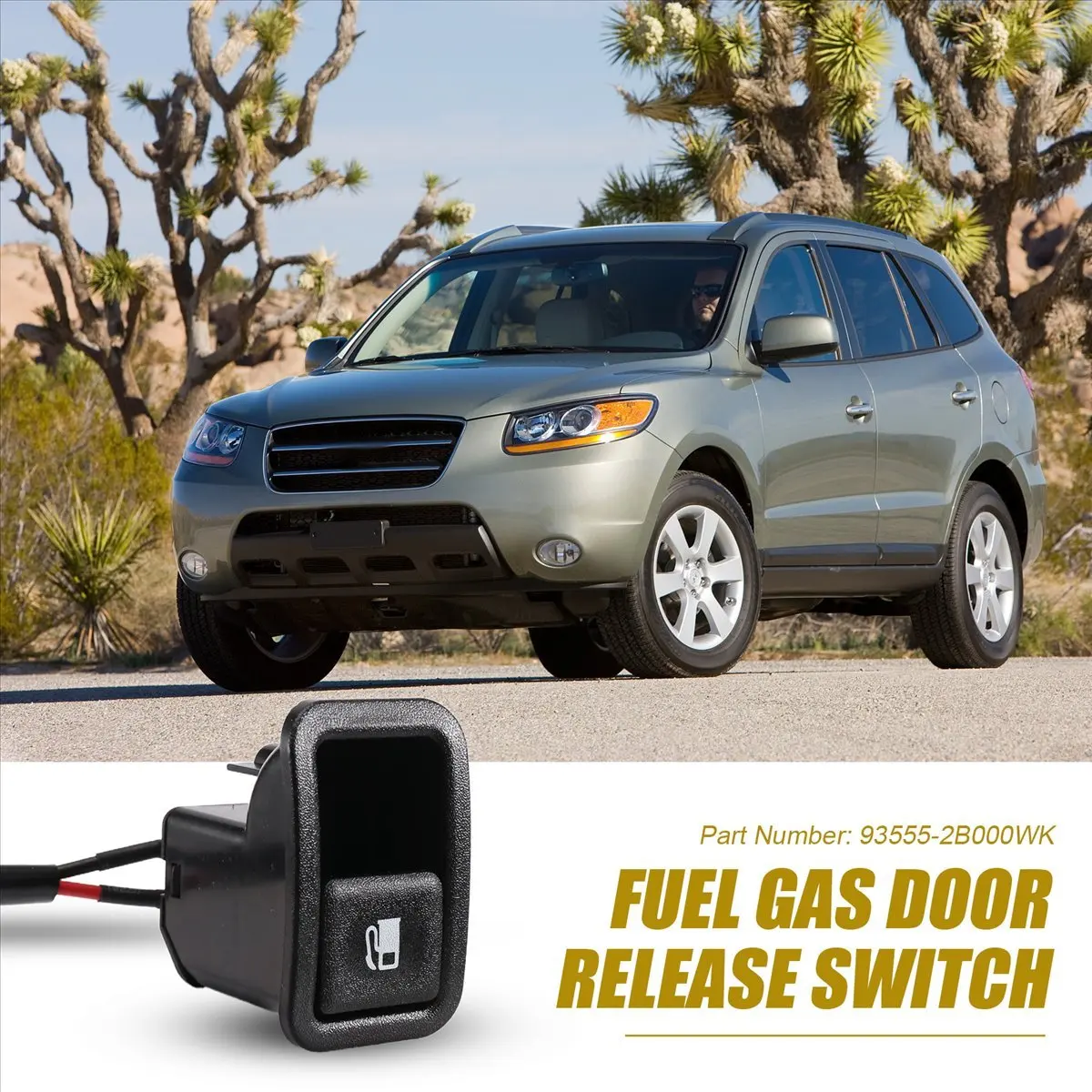 #04M Fuel Gas Door Release Switch for Hyundai Santa Fe 2007-2009,For Hyundai Santa Fe,(Black)
