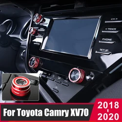 For Toyota Camry 2018 2019 2020 70 V70 XV70 Hybrid Car Central AC Air Conditioning Volume Knobs Cover Ring Trim Auto Accessories