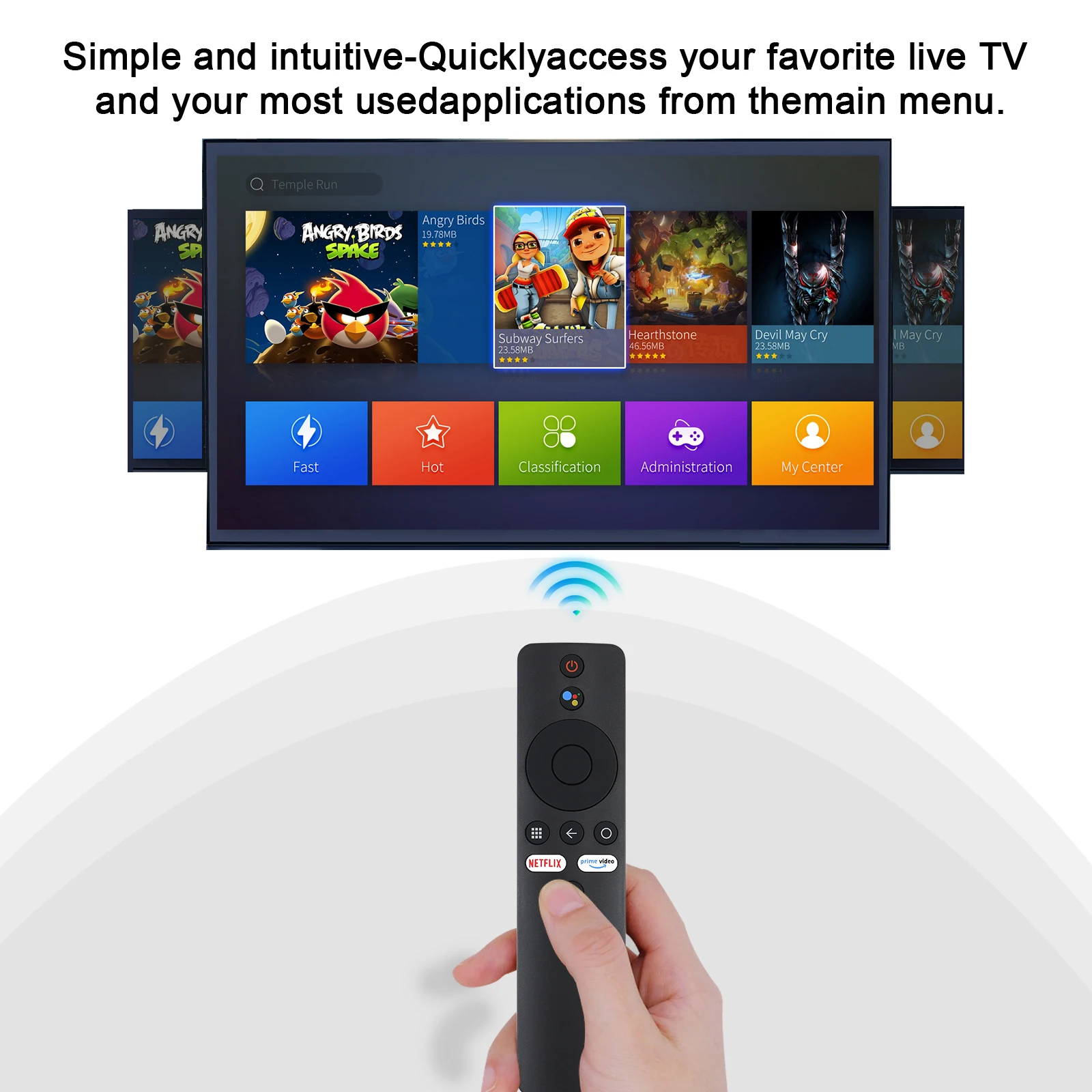 Xmrm-006 Voice Remote Control Compatible with Xiaomi Mi Tv Stick Box S/4S/4K Mdz-22-Ab Mdz-24-Aa with Netflix & Primevideo Butt image 4
