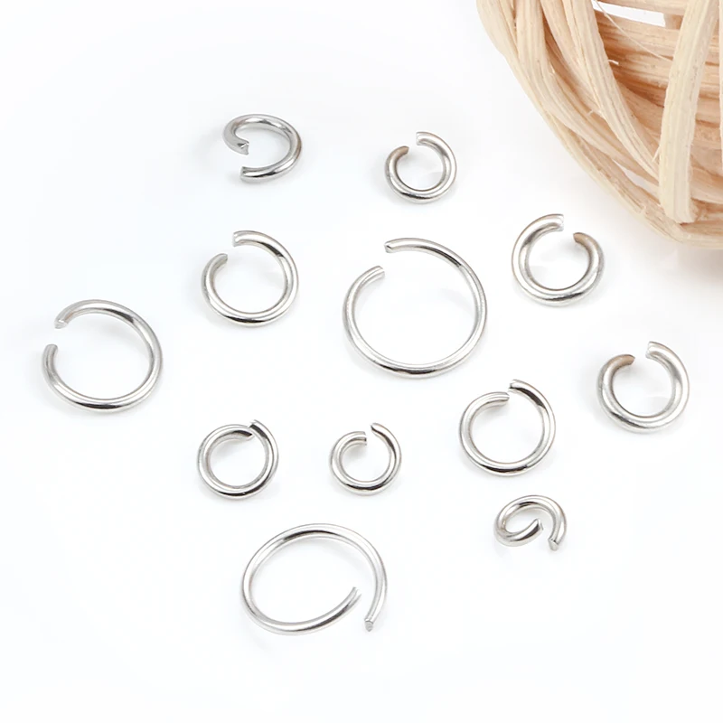 1.2mmThickness Open Jump Rings Width 6mm~12mm Stainless Steel Jewerly Making Supplies Accessorie DIY Necklace Connector Findings