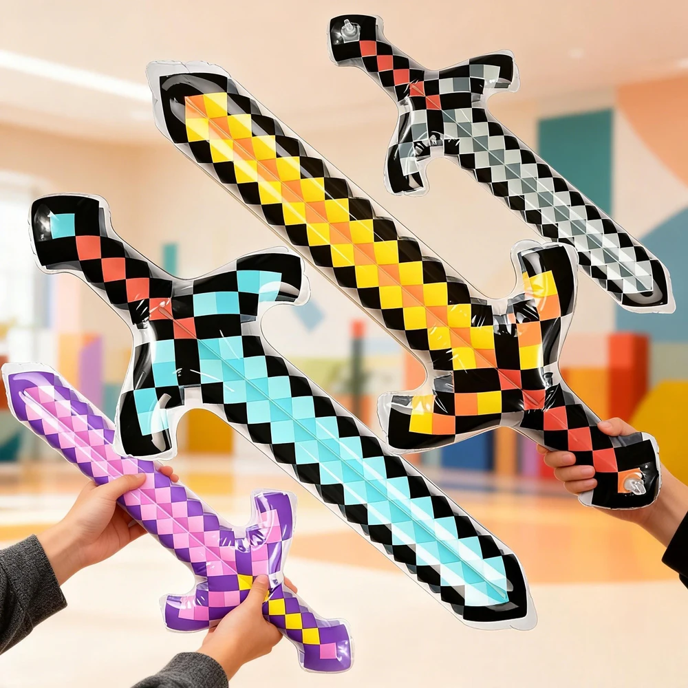 Kid Fun Pixel Stijl Opblaasbaar Zwaard Speelgoed Edelsteen Zwaard Indoor Outdoor Games Interactie Kinderen Speelgoed Kerst Verjaardagscadeaus