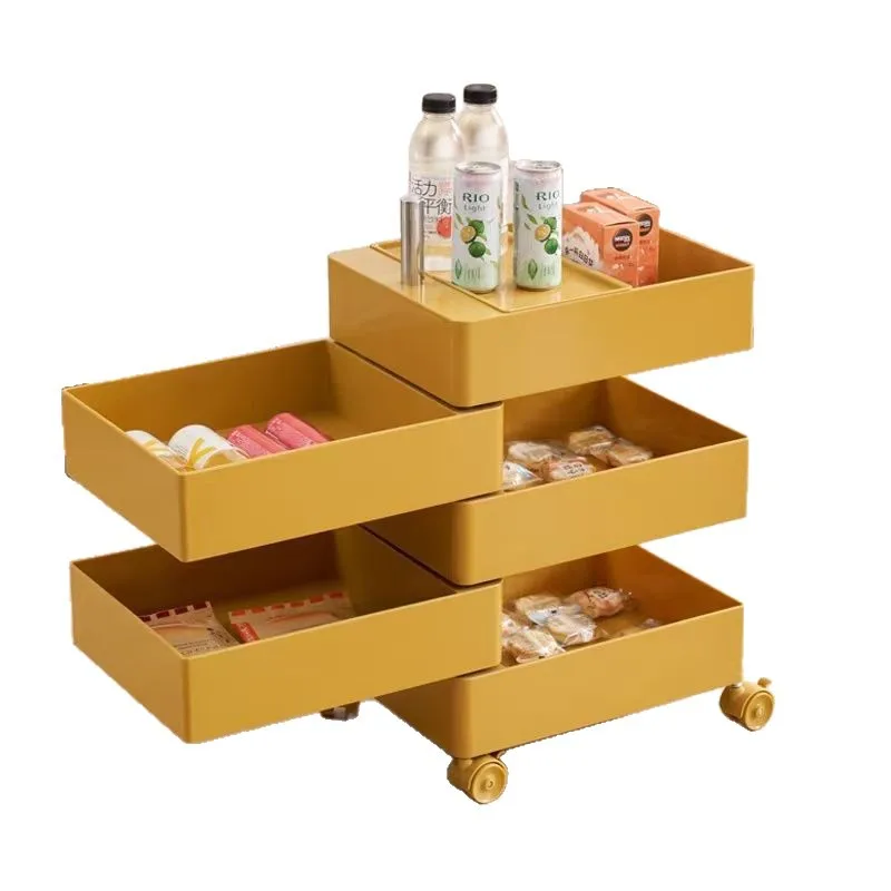 360 Rotary Storage Cabinet Cabinet Movable Multi-Layer Storage Simple Modern Bedside Living Room Furniture Night