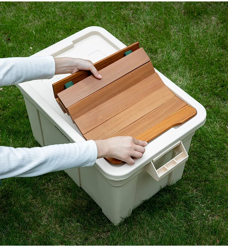 Similar Tool Storage Bag Gear Case Camping Storage Box Organizer With Wooden Lid Storage Box for Outdoor