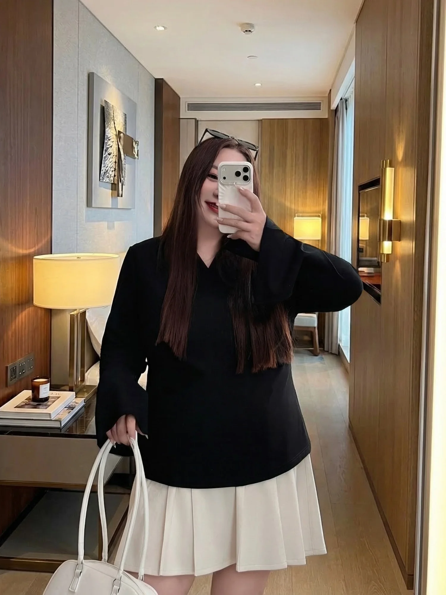 

Loose Long Sleeve T-Shirt Women's plus Size Spring New Simple Overhead Commute Style Casual Slimming Thick Sister