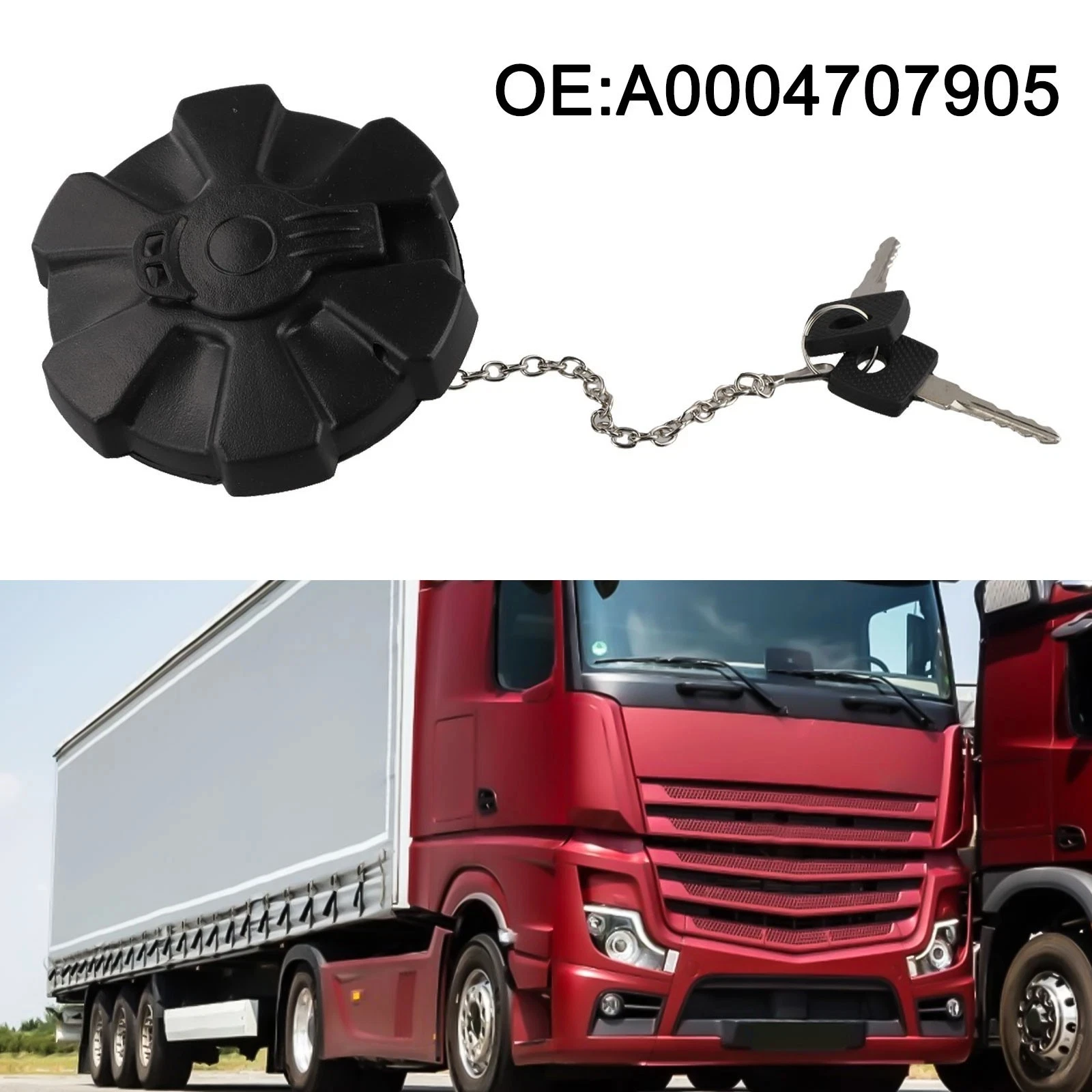 A0004707905 Tapa del Tanque de Combustible con Llaves para Camiones Mercedes Benz Actros Antos Arocs Axor Atego Econic, Repuesto de Piezas de Automóvil