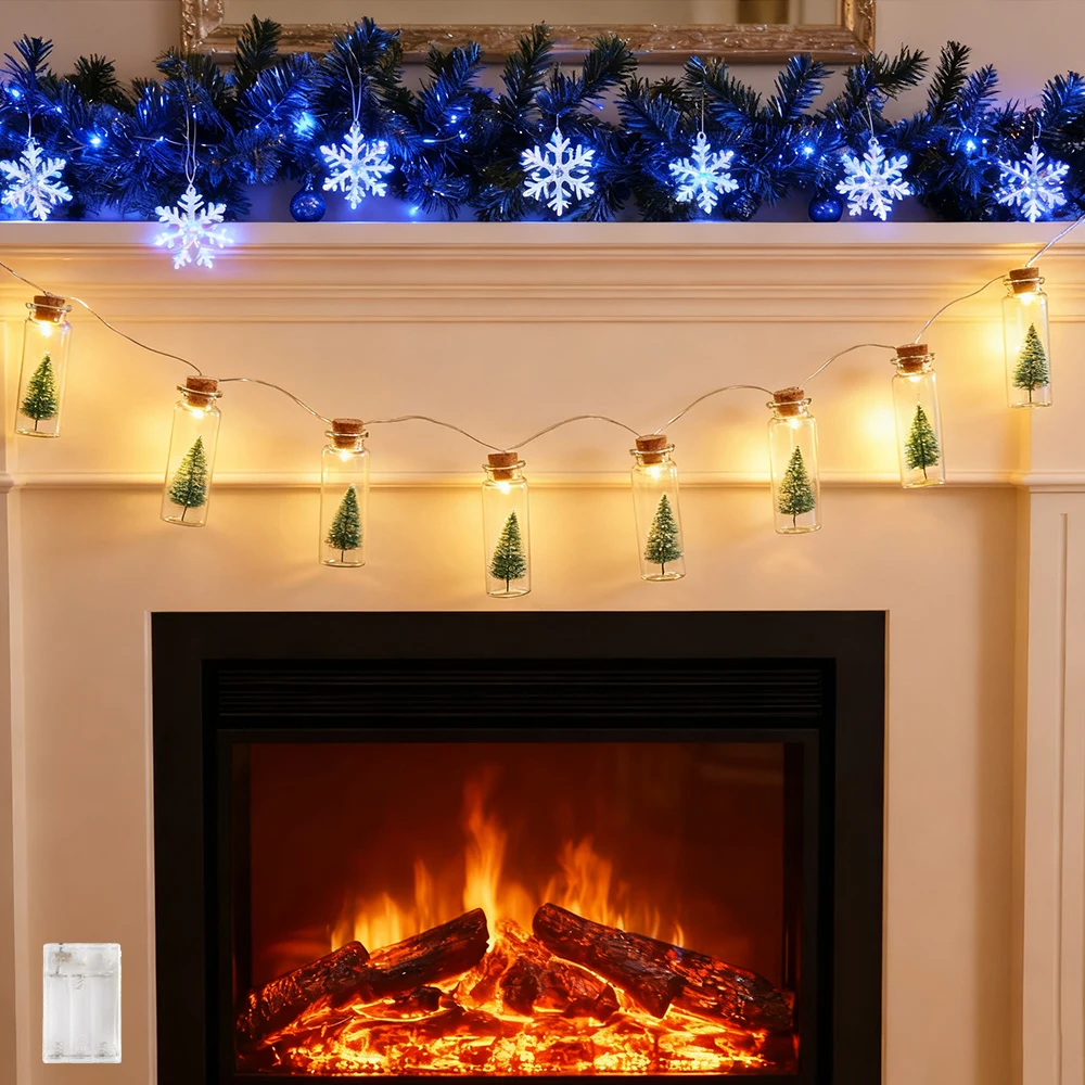 1set Christmas String Lights,1.6M 20LEDs Fairy String Lights Battery Operated Indoor DIY Garland Christmas LED String Lights