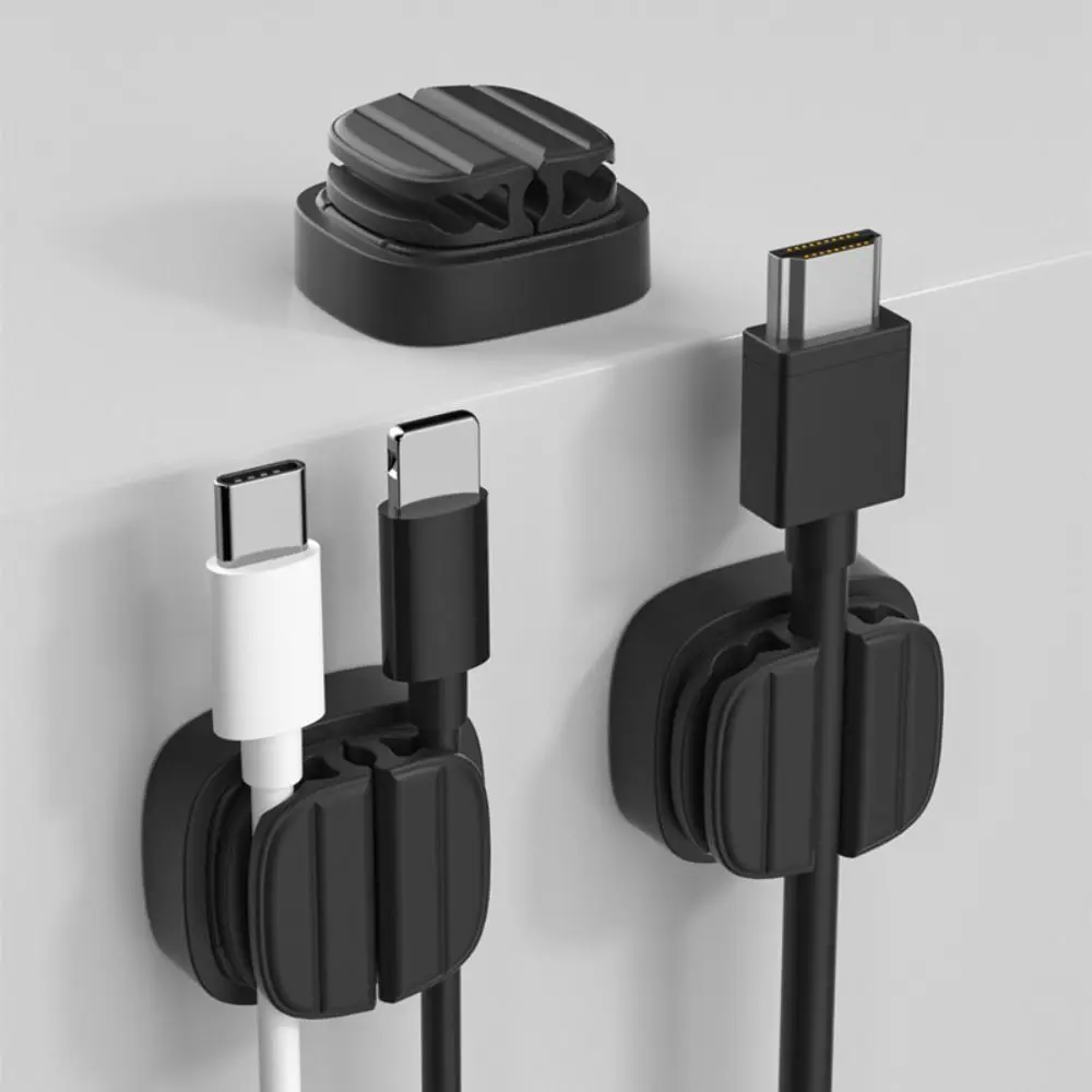 Organizador de Cables autoadhesivo multifuncional, 1/3 piezas, 3 ranuras, soporte para cables de escritorio, gestión ordenada, enrollador de cables de datos USB