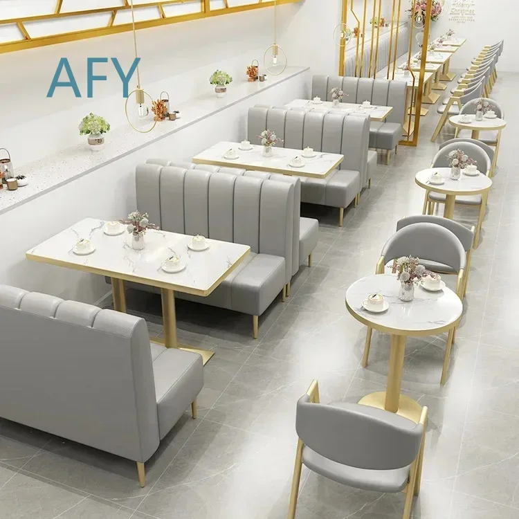 Light Luxury Tables and Chairs for Commercial Restaurant Furniture for Cafe Booth Bench Seating for Coffee Shop dining