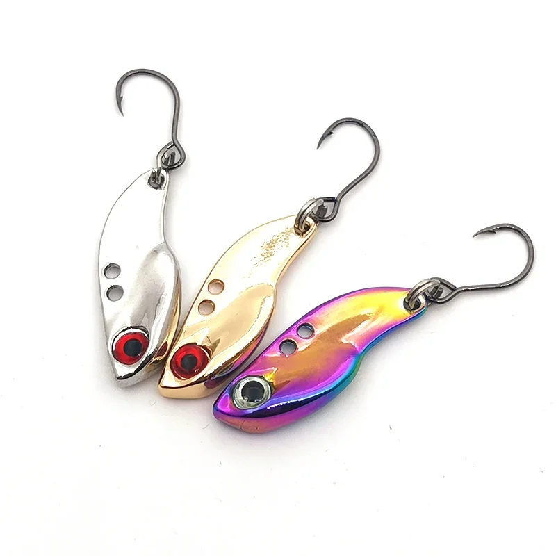 New Arrival 1Pcs 2.5g 2.8cm Mini vib Crankbait Fishing Lure Lead Copper Metal Lures Hard Bait Spoon Artificial Freshwater Bait