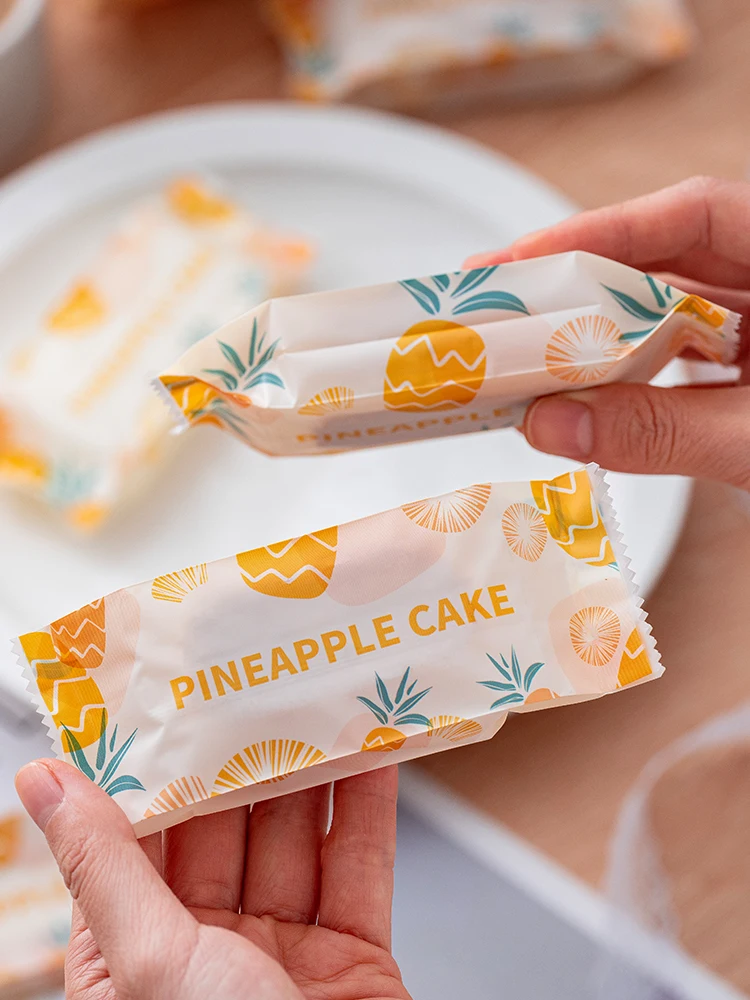 100pcs Pineapple Crispy Packaging Bag Gift Pineapple Cake Biscuit Cookie Packaging Bag Bakery Supplies Gift Box Packaging