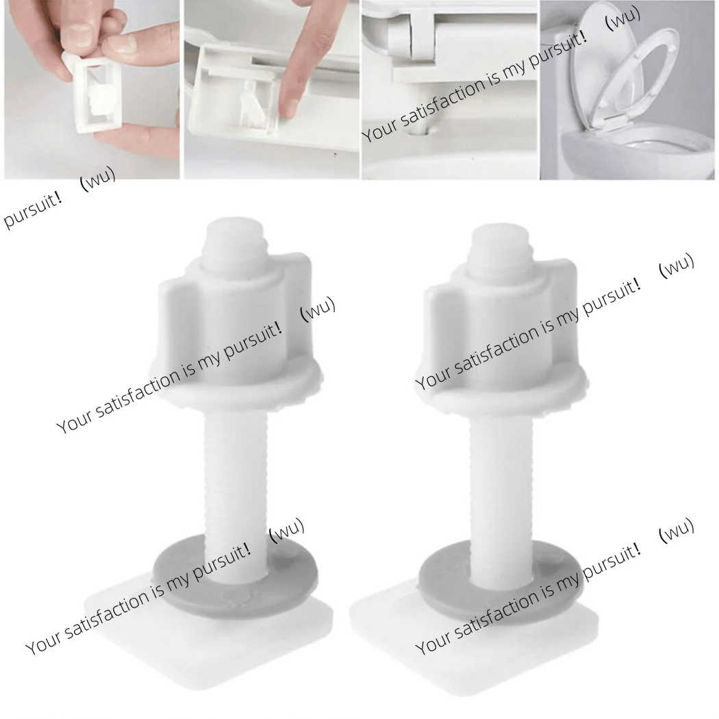 Plastic Toilet Seat Hinge Repair Bolts + Fitting Screws +Washers Kit Accessories Universal Household Replacement