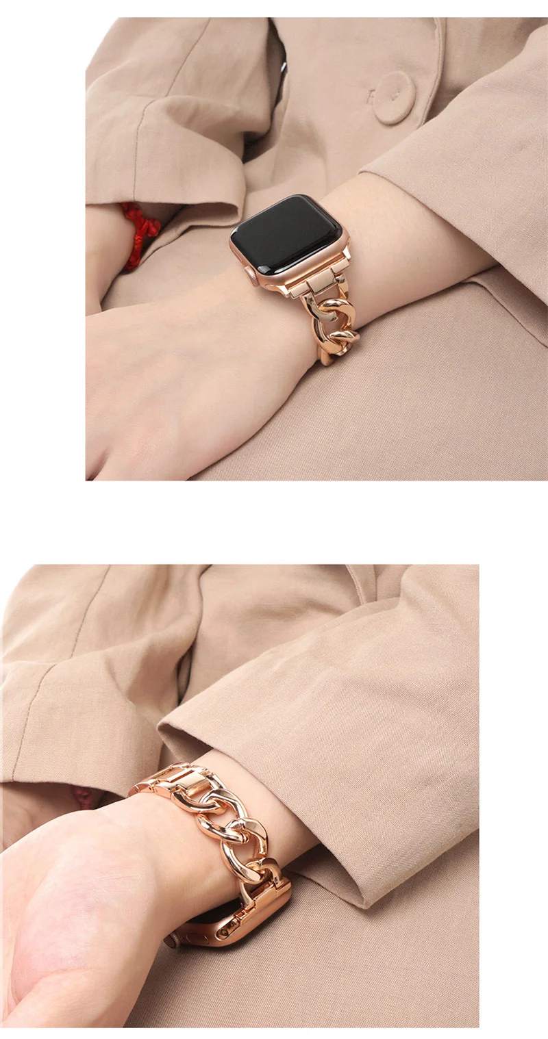 Metallisches Kettenarmband für Apple Watch 45mm 41 49 38 40 44 46 42mm Uhrenarmband für IWatch Series 4 5 6 7 8 se 9 10 11 12 Ultra – Detail 8